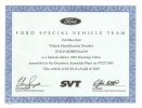 1994 Cobra SVT Certificate